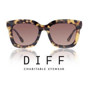 Diff Carson II Women Havana Brown Gold Frame Full Rim Sunglasses